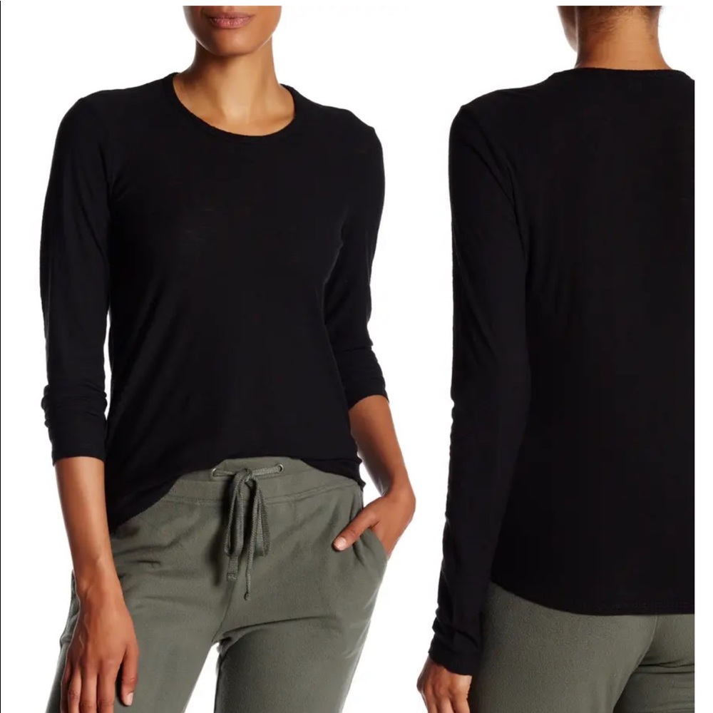 JAMES PERSE Long Sleeve Crew Neck Shirt Blue NWT in Size Large - Picture 2 of 5